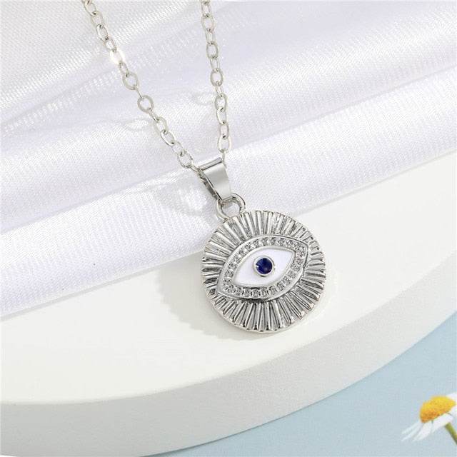 Crystal Turkish Evil Eye Necklace - Concordia Style Boutique
