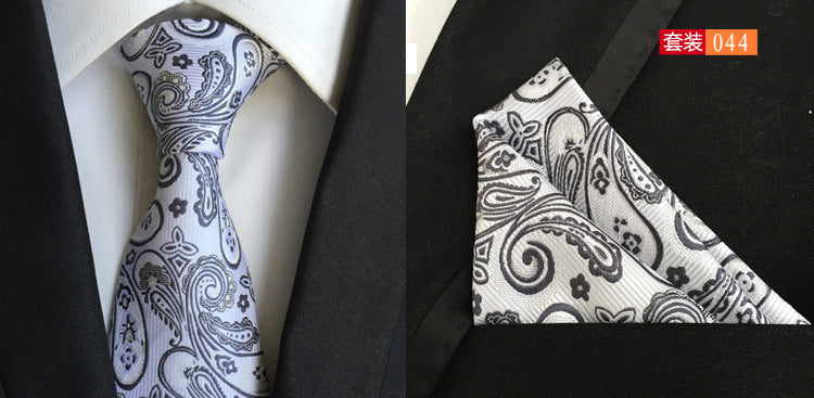 SOURCE Factory in Stock Supply Polyester Large Waist Flower Suit Tie Men's Pocket Square Suit