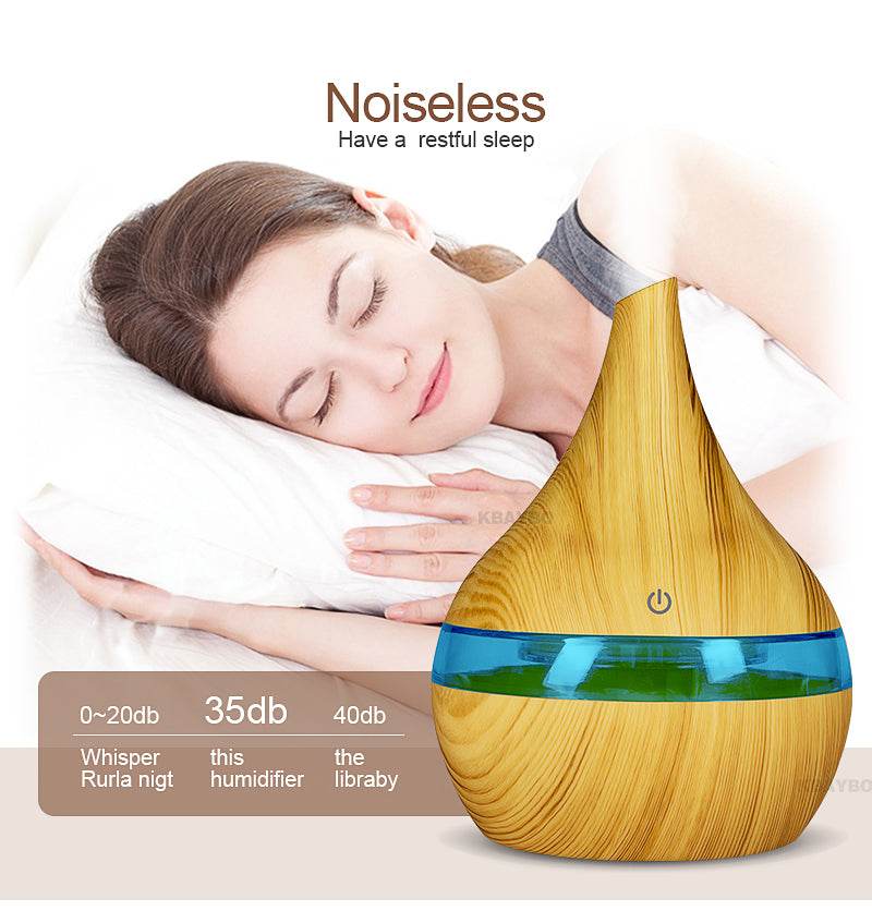 KBAYBO 300ml USB Electric Aroma air diffuser wood grain Ultrasonic air humidifier - Concordia Style Boutique
