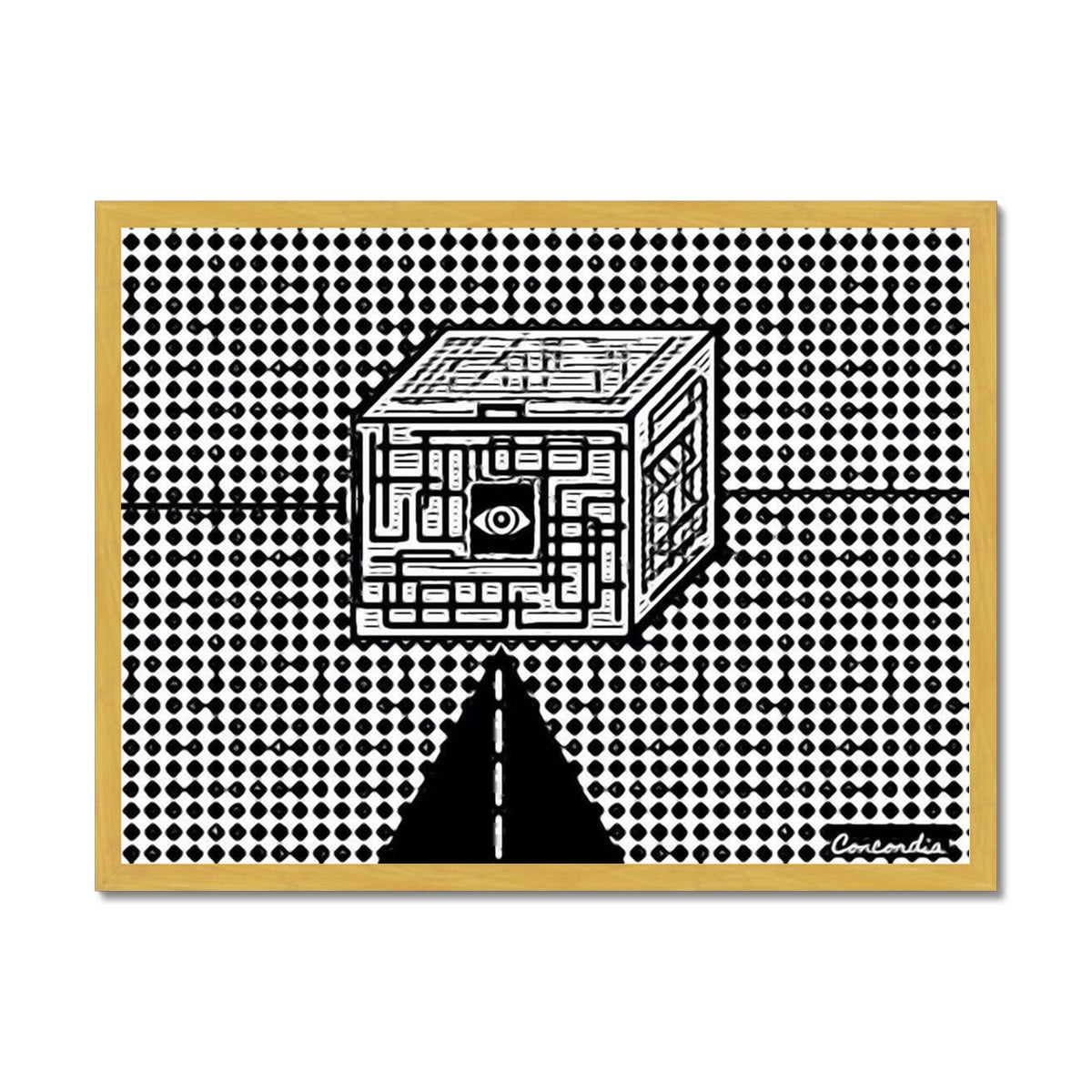 The Cube Antique Framed Print