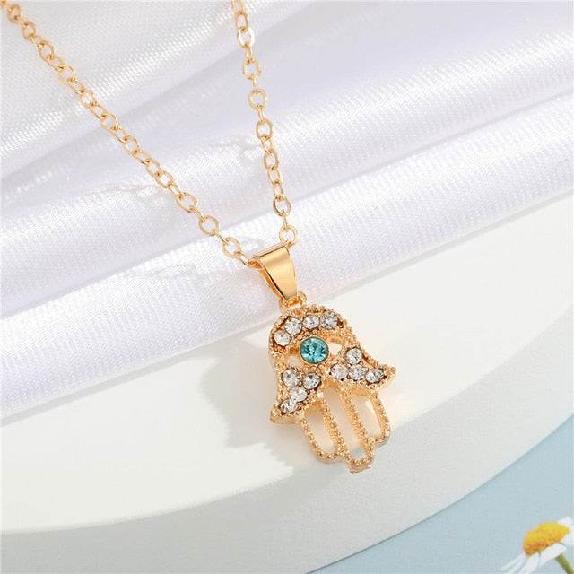 Crystal Turkish Evil Eye Necklace - Concordia Style Boutique