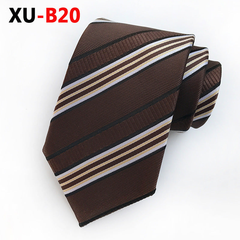 Tie Men's Polyester Jacquard Stripe Foreign Trade Supply Factory in Stock