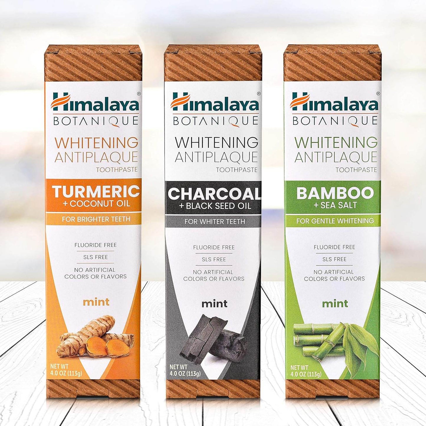 Himalaya Botanique Turmeric & Coconut Oil Whitening Antiplaque Herbal Toothpaste, Whitens Teeth, Fluoride Free, No Artificial Flavors, SLS Free, Vegan, Cruelty Free, Foaming, Mint Flavor, 4 Oz, 1 Pack - Concordia Style Boutique