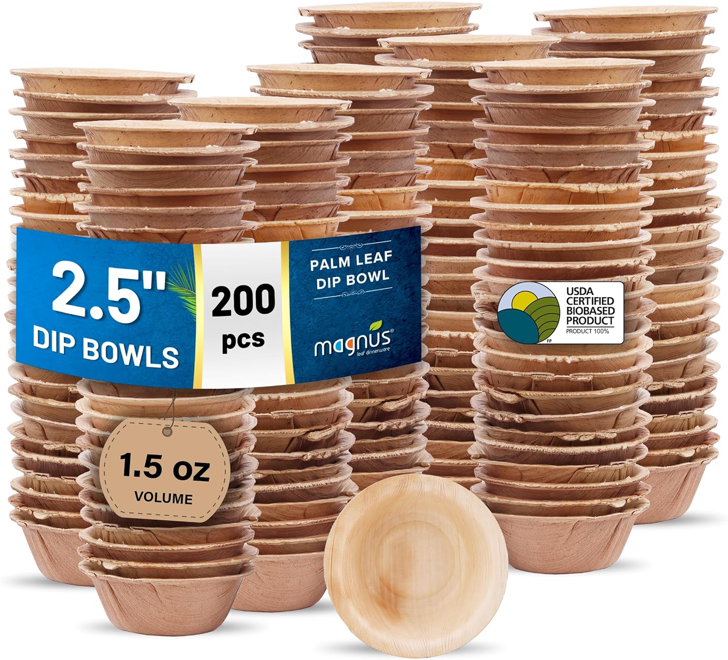 Magnus 4" Round Palm Leaf Bowl (100 Pcs) - 4 Oz Disposable Bowl Bamboo Like Party Pack - Compostable & Biodegradable Bowls for Desserts,Gravy, Eco Friendly Bowls Alternative to Plastic and Paper Bowl - Premium Palm Leaf Bow from Concordia Style Boutique - Just $50.37! Shop now at Concordia Style Boutique