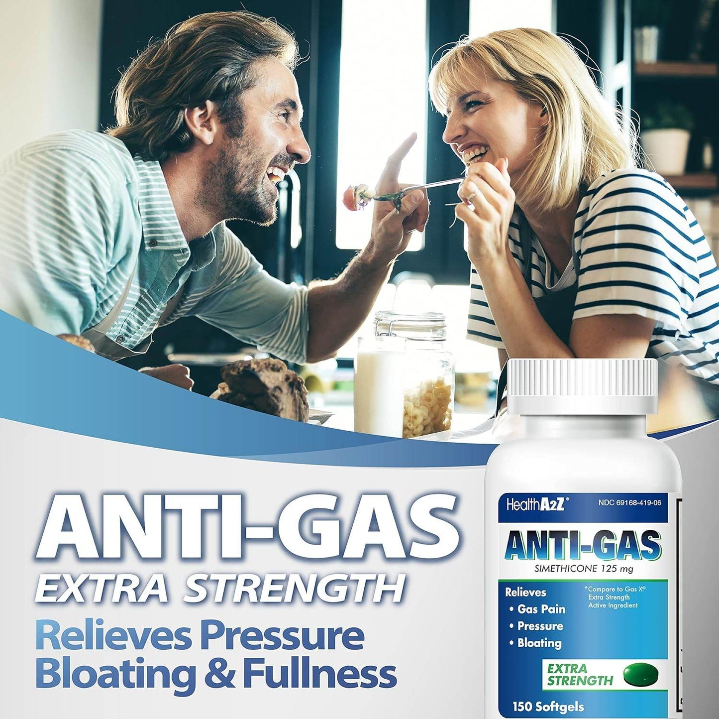 Gas Relief 150 Counts | Simethicone 125mg Softgel | Extra Strength | Fast Relieves Gas Pain, Pressure & Bloating - Concordia Style Boutique