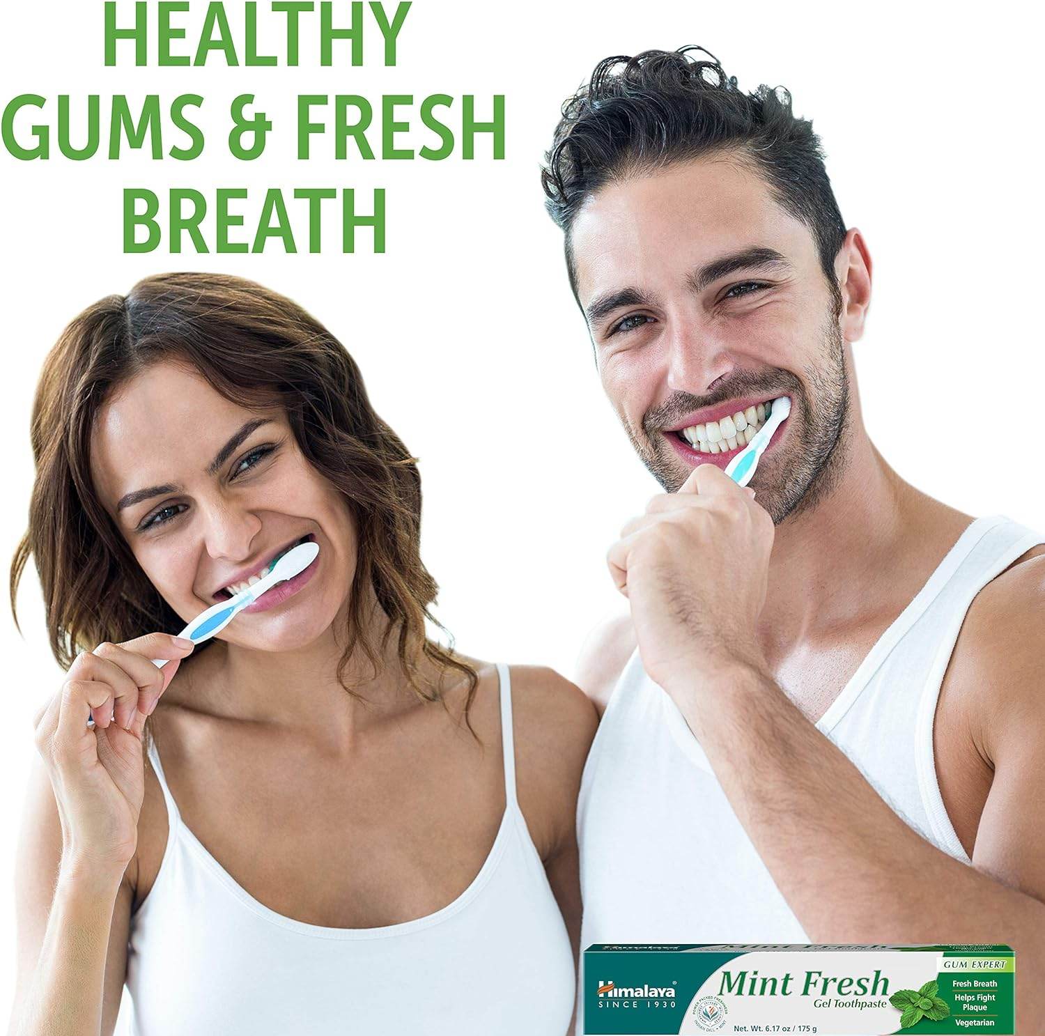 Himalaya Mint Fresh Gel Toothpaste, Fluoride Free to Reduce Plaque & Brighten Teeth, 6.17 oz - Concordia Style Boutique