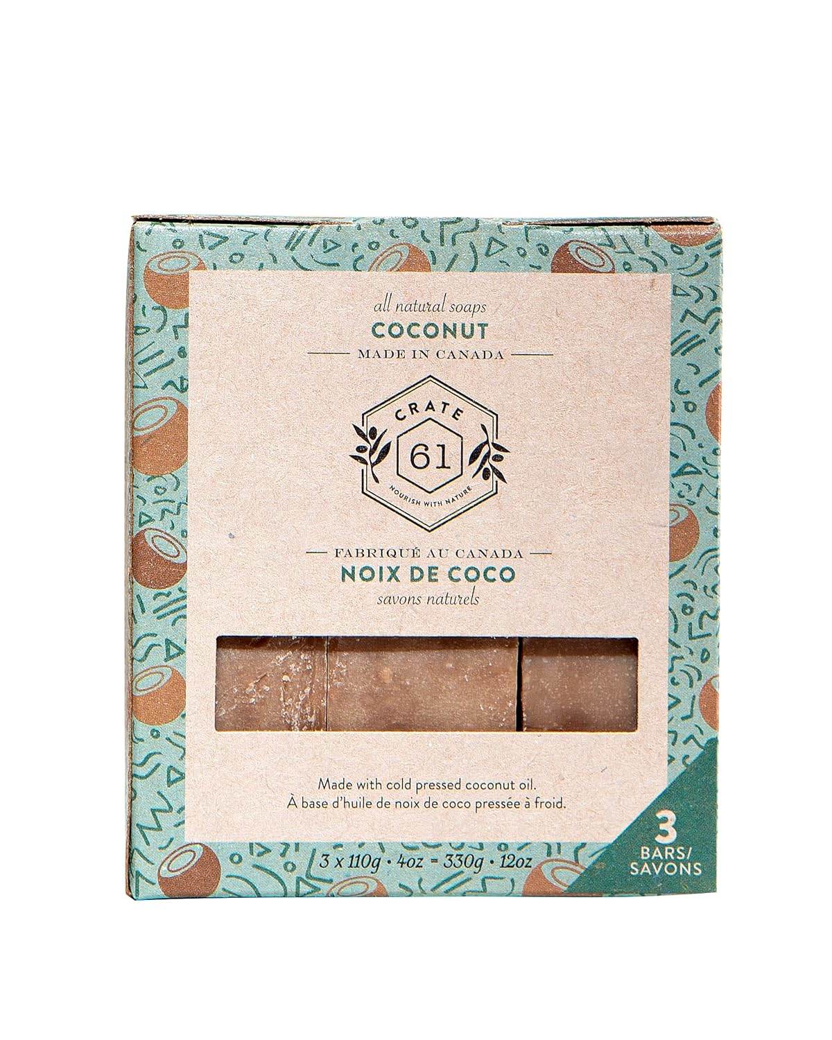 Crate 61, Handmade Vegan Natural Bar Soap - Cold Pressed For Face And Body, With Premium Essential Oils, Eucalyptus & Peppermint For Men And Women 3 Pack (Eucamint) - Concordia Style Boutique