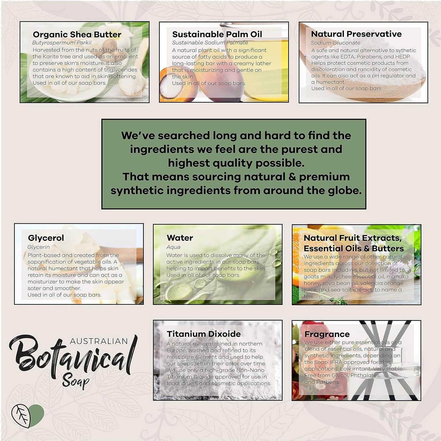 Australian Botanical Soap, Goat's Milk & Soya Bean Oil Pure Plant Oil Soap, 6.8 oz. 193g Bars - 8 Count - Packaging May Vary - Concordia Style Boutique