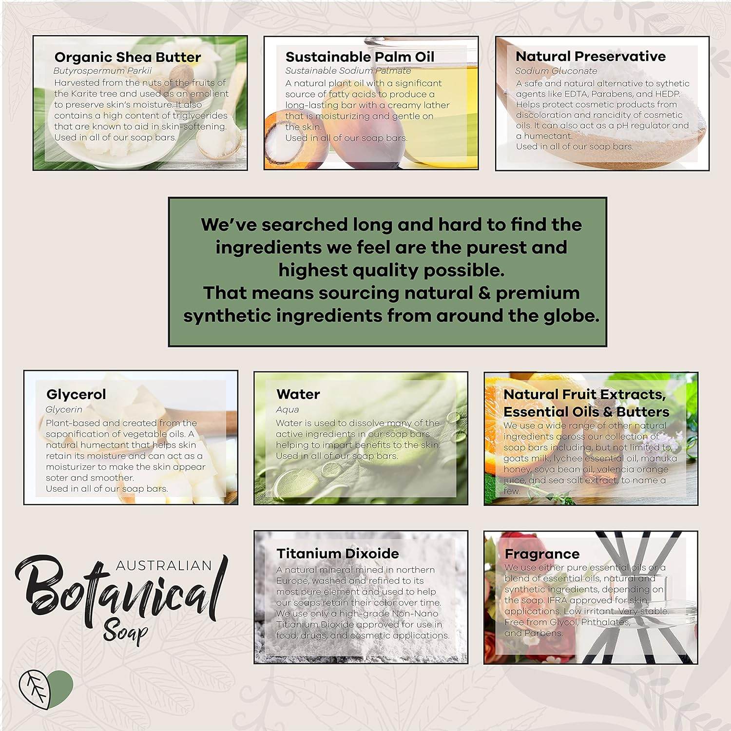 Australian Botanical Soap, Goat's Milk & Soya Bean Oil Pure Plant Oil Soap, 6.8 oz. 193g Bars - 8 Count - Packaging May Vary - Concordia Style Boutique