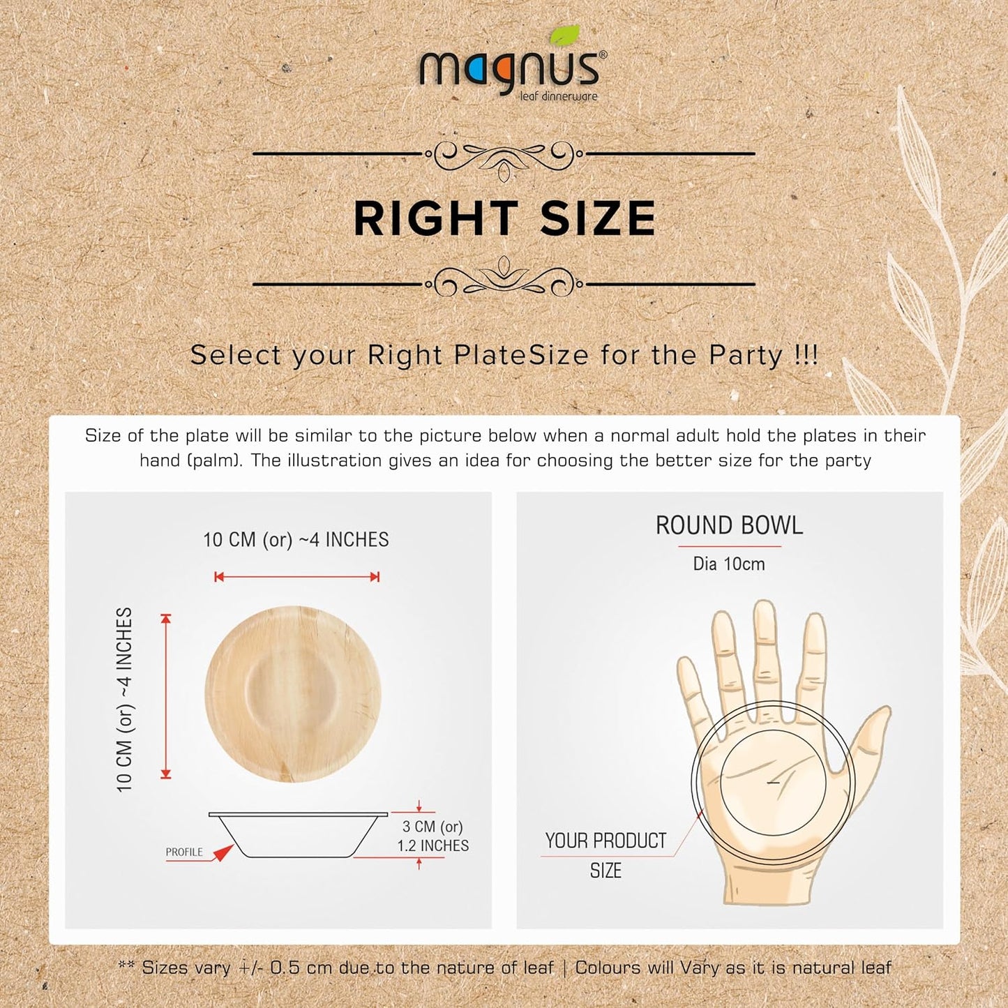 Magnus 4" Round Palm Leaf Bowl (100 Pcs) - 4 Oz Disposable Bowl Bamboo Like Party Pack - Compostable & Biodegradable Bowls for Desserts,Gravy, Eco Friendly Bowls Alternative to Plastic and Paper Bowl - Premium Palm Leaf Bow from Concordia Style Boutique - Just $50.37! Shop now at Concordia Style Boutique