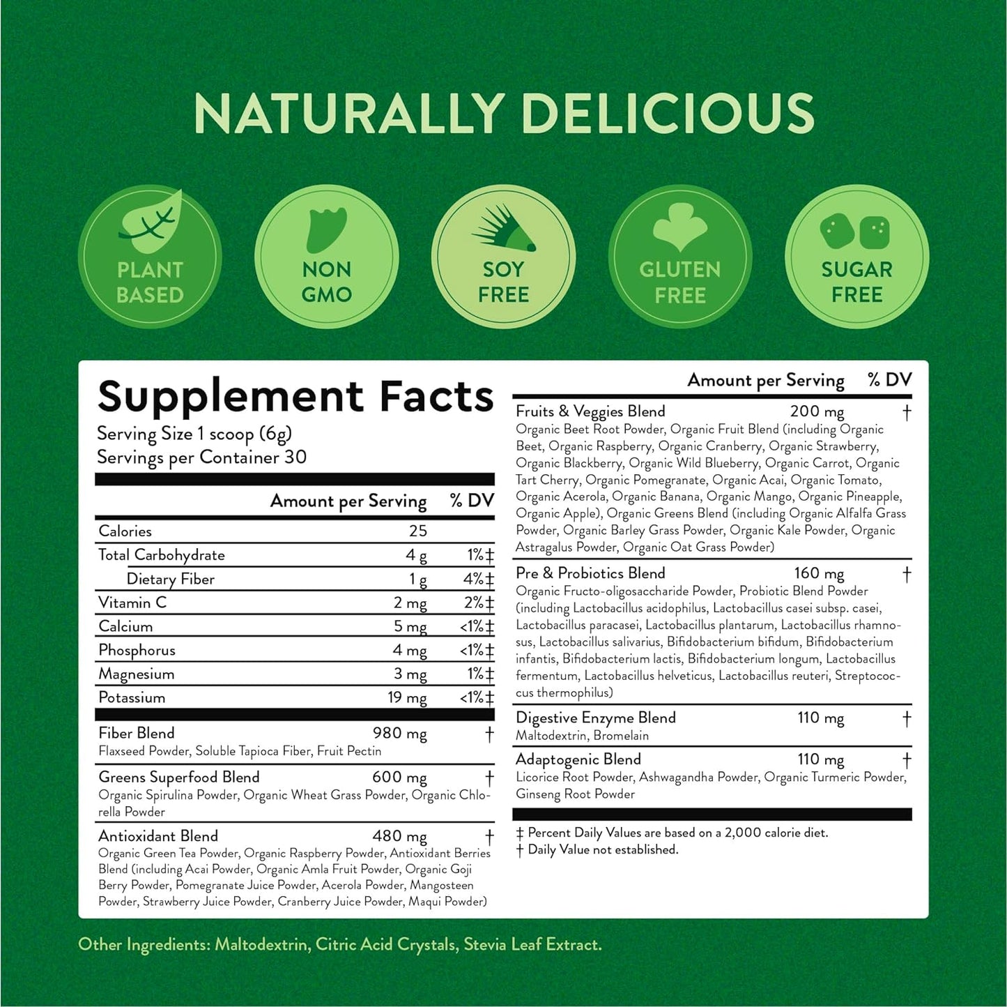 360 Nutrition Blends with Benefits Super Greens Powder w/Probiotics, Digestive Enzymes, Sugar & Gluten Free, Plant Based Superfood Drink Mix for Gut Health, Bloating, Immunity, Overall Health, 6.35 oz - Concordia Style Boutique