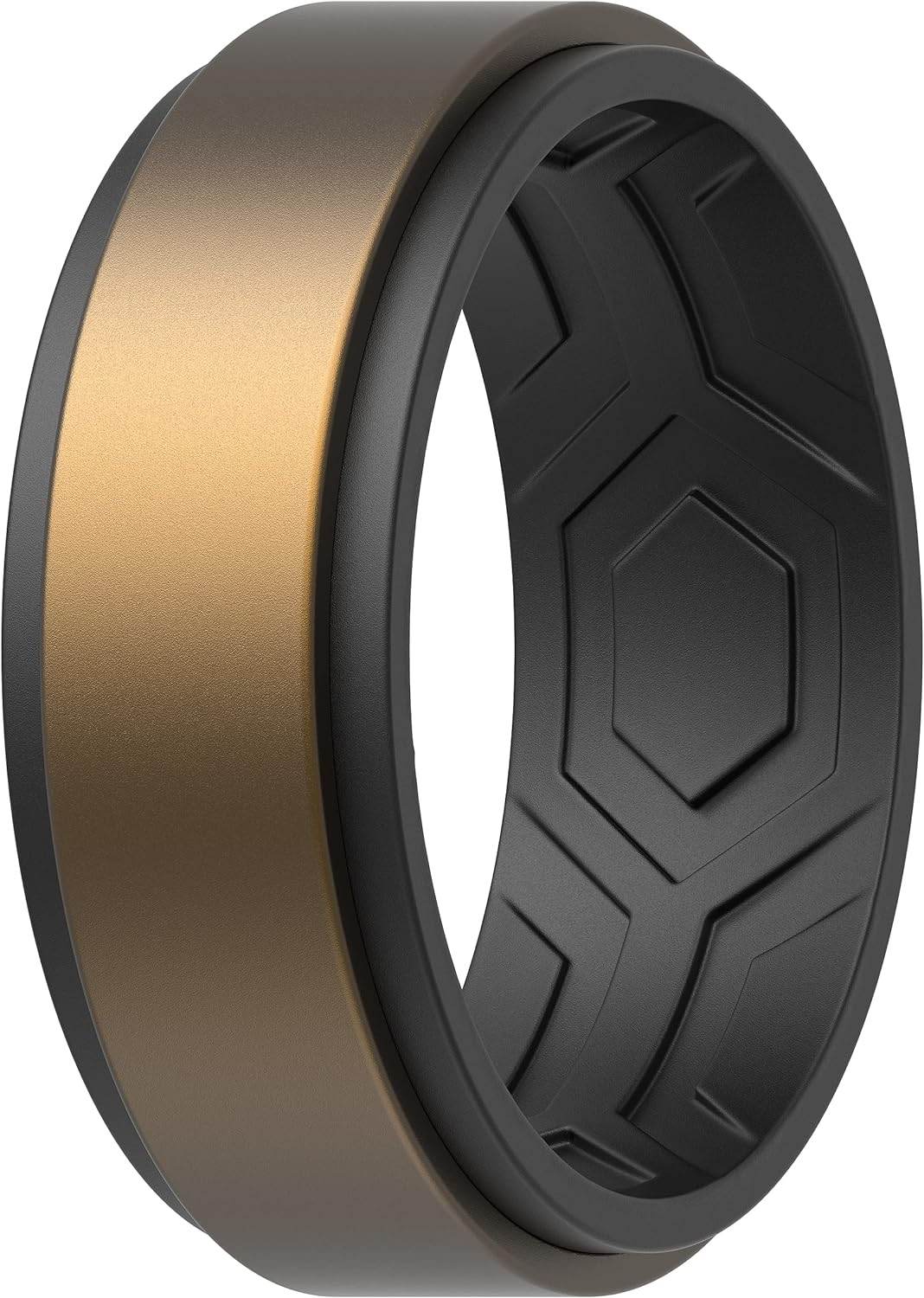 ThunderFit Silicone Wedding Rings for Men, Breathable Step Edge 2 Layer - 10 mm Width - 2.3 mm Thick - Concordia Style Boutique