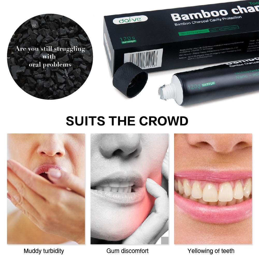 Natural Black Bamboo Charcoal Toothpaste - 120 g - Organic Food Grade Activated Toothpastes Teeth Oral Care - Concordia Style Boutique
