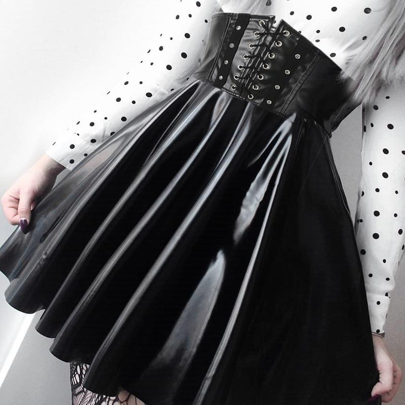 Leather Lace Up Skirt