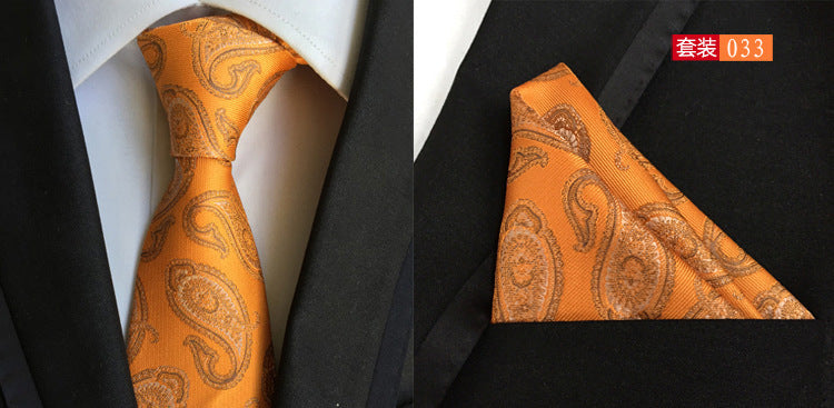 SOURCE Factory in Stock Supply Polyester Large Waist Flower Suit Tie Men's Pocket Square Suit