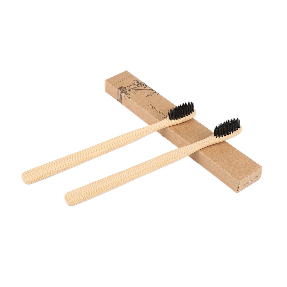 Eco-Friendly Natural Bamboo Charcoal Toothbrush Soft Bristle Wooden Handle Adult Teeth Clean Travel Tooth Brush - Concordia Style Boutique