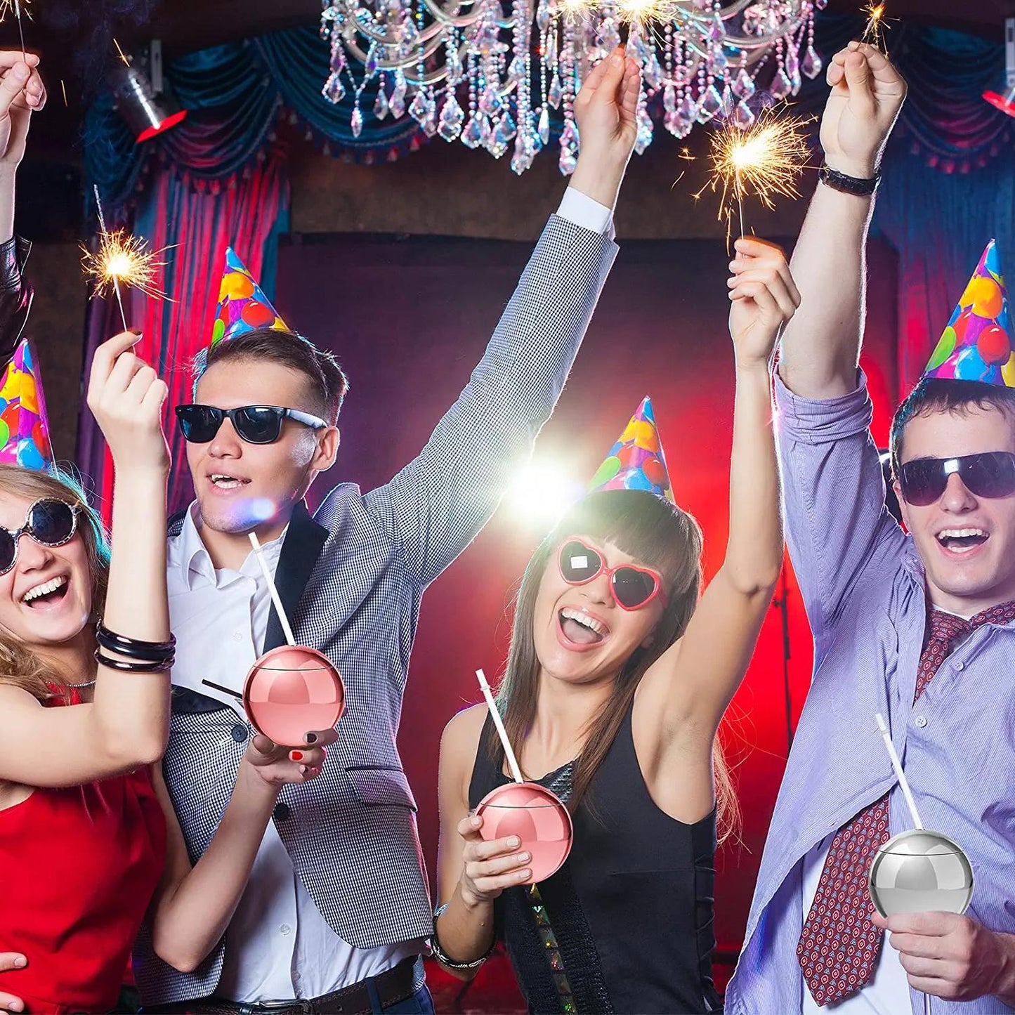 4 Pack of 20 Oz Disco Cups With Lid And Straw Disco Flash Ball - Cocktail Cup - Plastic Disco Party Cups - Premium Disco Cups from MyDepot - Just $21! Shop now at Concordia Style Boutique
