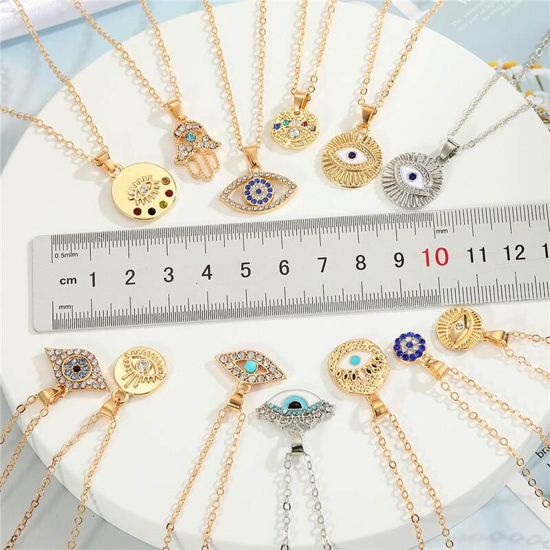 Crystal Turkish Evil Eye Necklace - Concordia Style Boutique