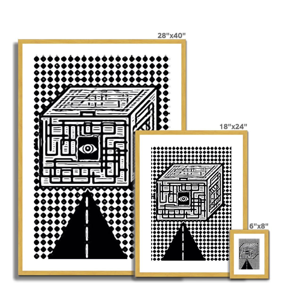 The Cube Antique Framed & Mounted Print