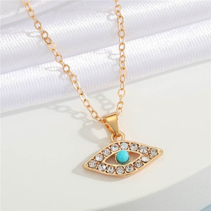 Crystal Turkish Evil Eye Necklace - Concordia Style Boutique
