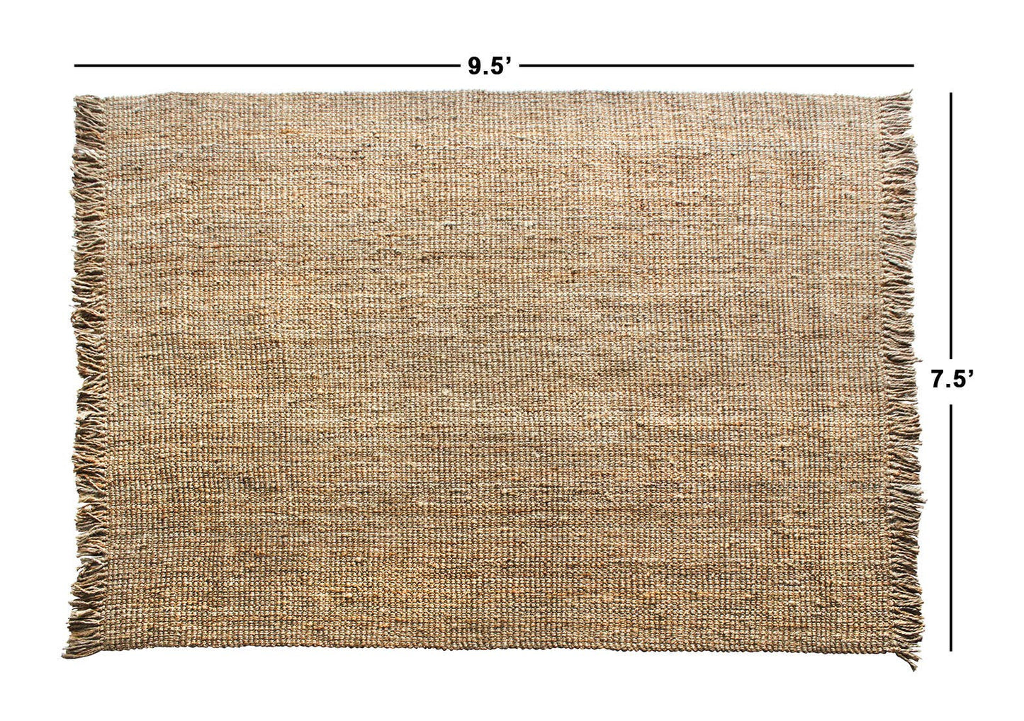RugSmith Natural Woven Urban Fringed Doormat, 7'6" x 9'6"Heart