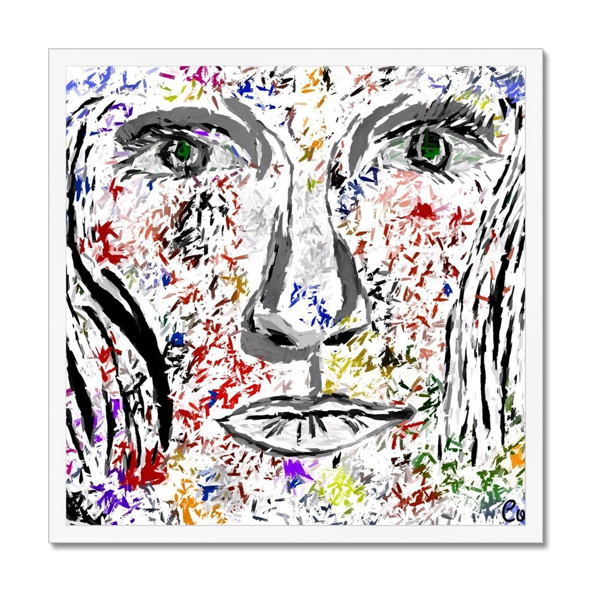 Woman in Color Framed Print