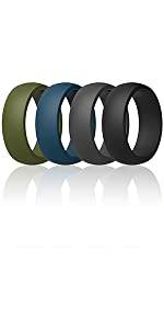 ThunderFit Silicone Wedding Rings for Men, Breathable Step Edge 2 Layer - 10 mm Width - 2.3 mm Thick - Concordia Style Boutique