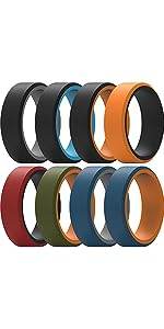 ThunderFit Silicone Wedding Rings for Men, Breathable Step Edge 2 Layer - 10 mm Width - 2.3 mm Thick - Concordia Style Boutique