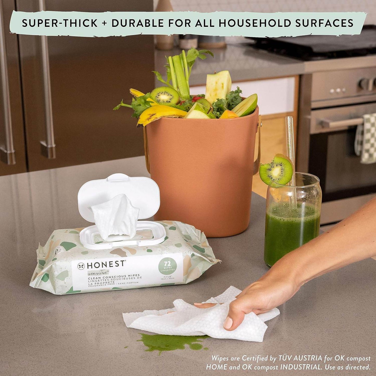The Honest Company Clean Conscious Wipes | 99% Water, Compostable, Plant-Based, Baby Wipes | Hypoallergenic, EWG Verified | Geo Mood, 288 Count - Concordia Style Boutique