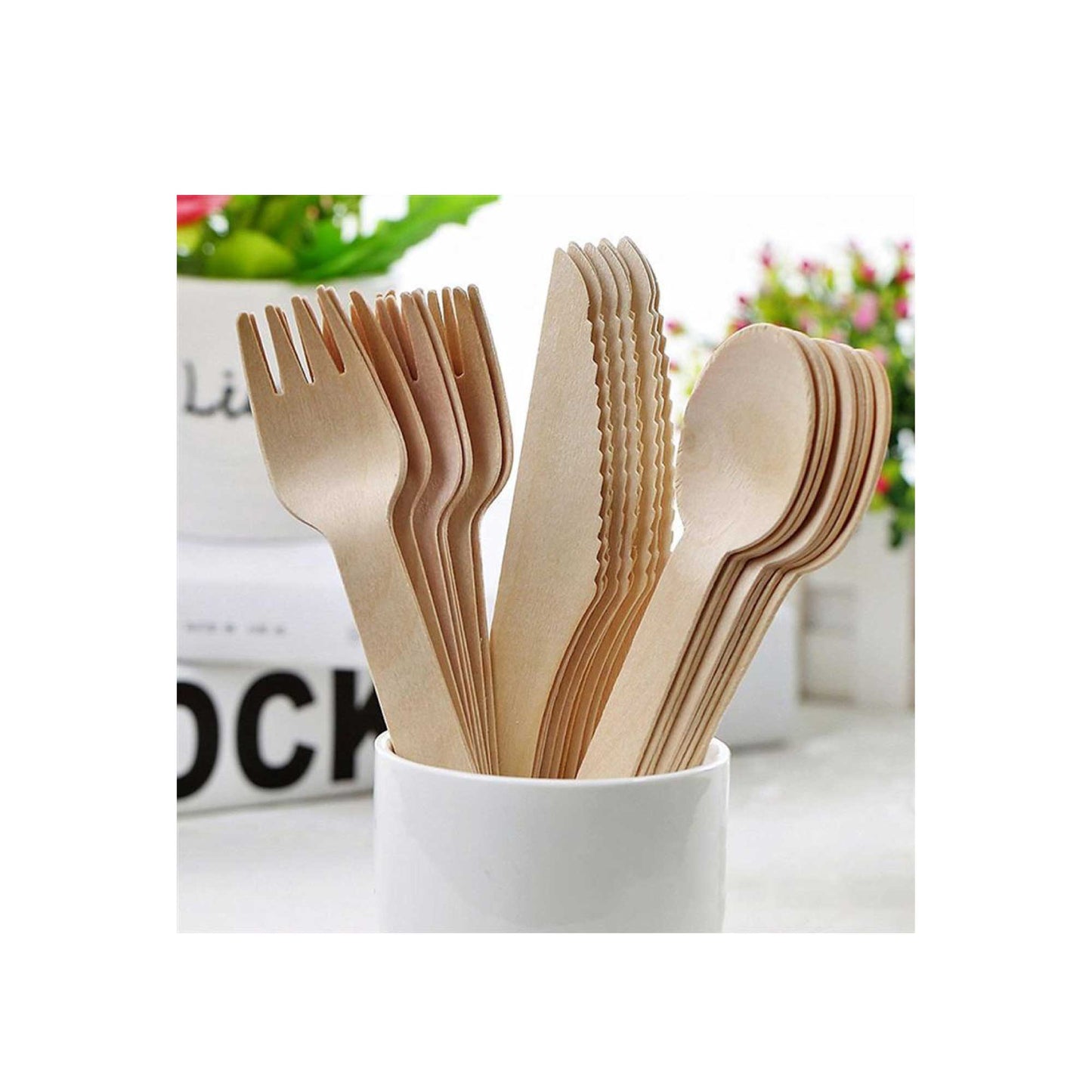 Bulk 1000 Wooden Cutlery Set - Disposable Biodegradable Eco Knives Forks Spoons - Concordia Style Boutique