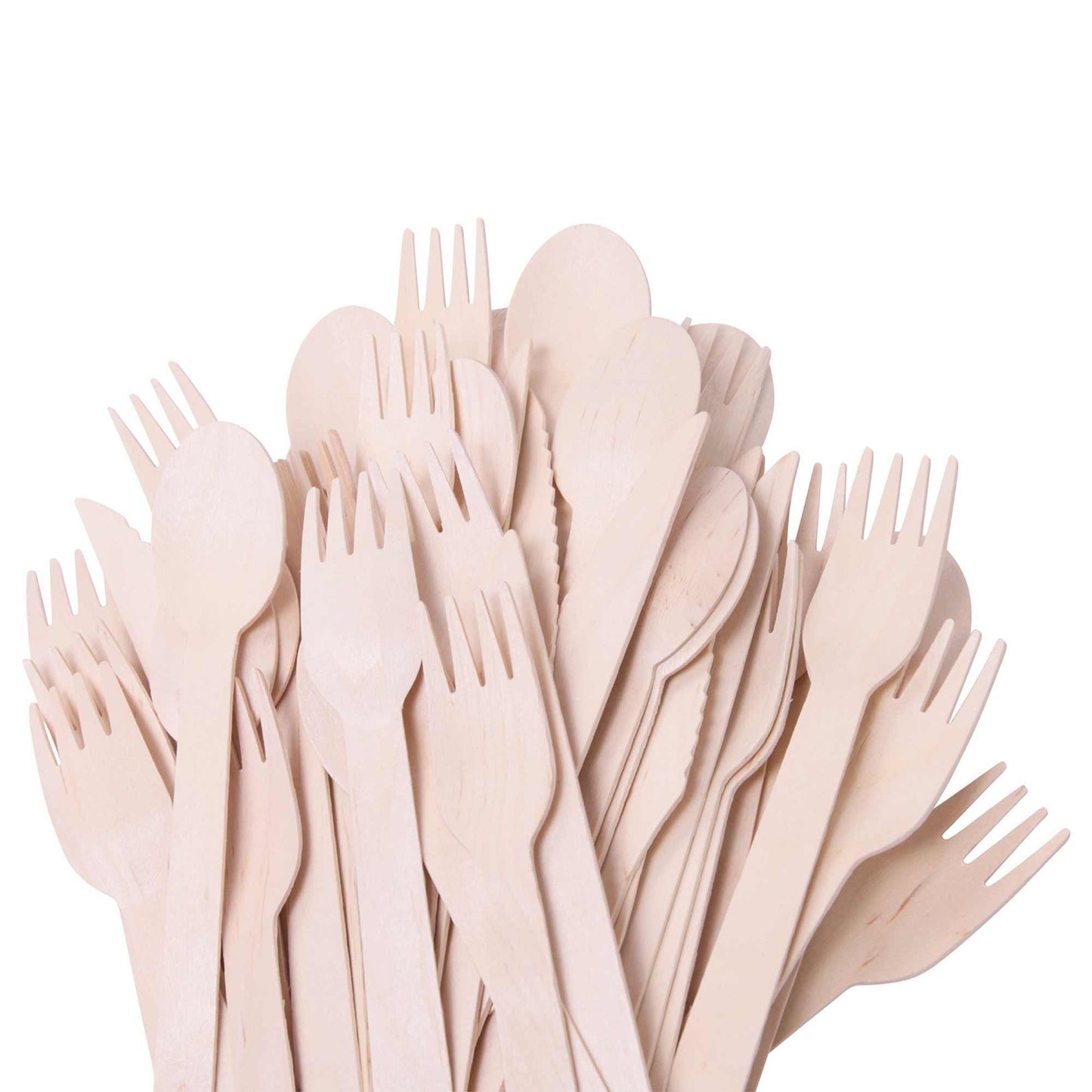 Bulk 1000 Wooden Cutlery Set - Disposable Biodegradable Eco Knives Forks Spoons - Concordia Style Boutique