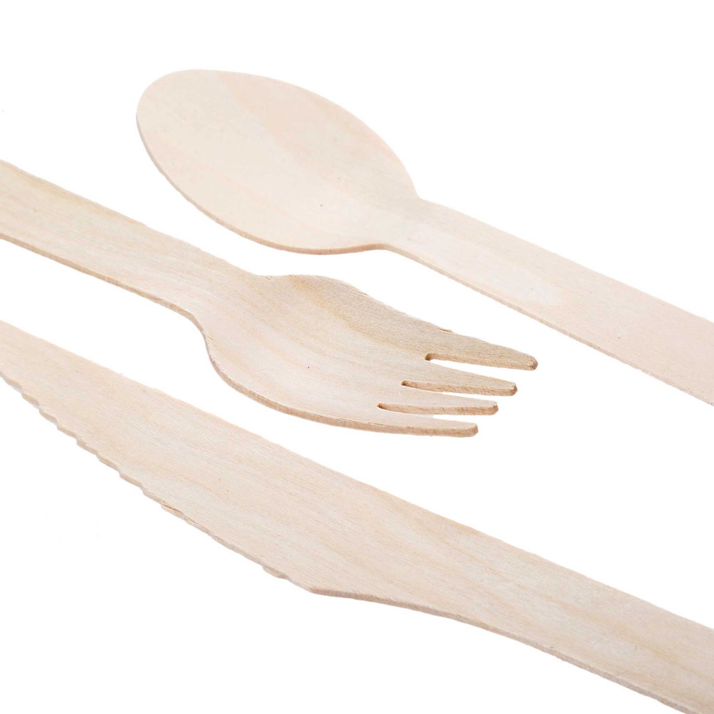 Bulk 1000 Wooden Cutlery Set - Disposable Biodegradable Eco Knives Forks Spoons - Concordia Style Boutique