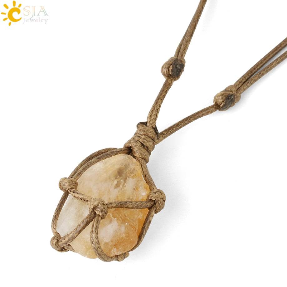 Natural Stone Rope Wrap Necklace - Concordia Style Boutique