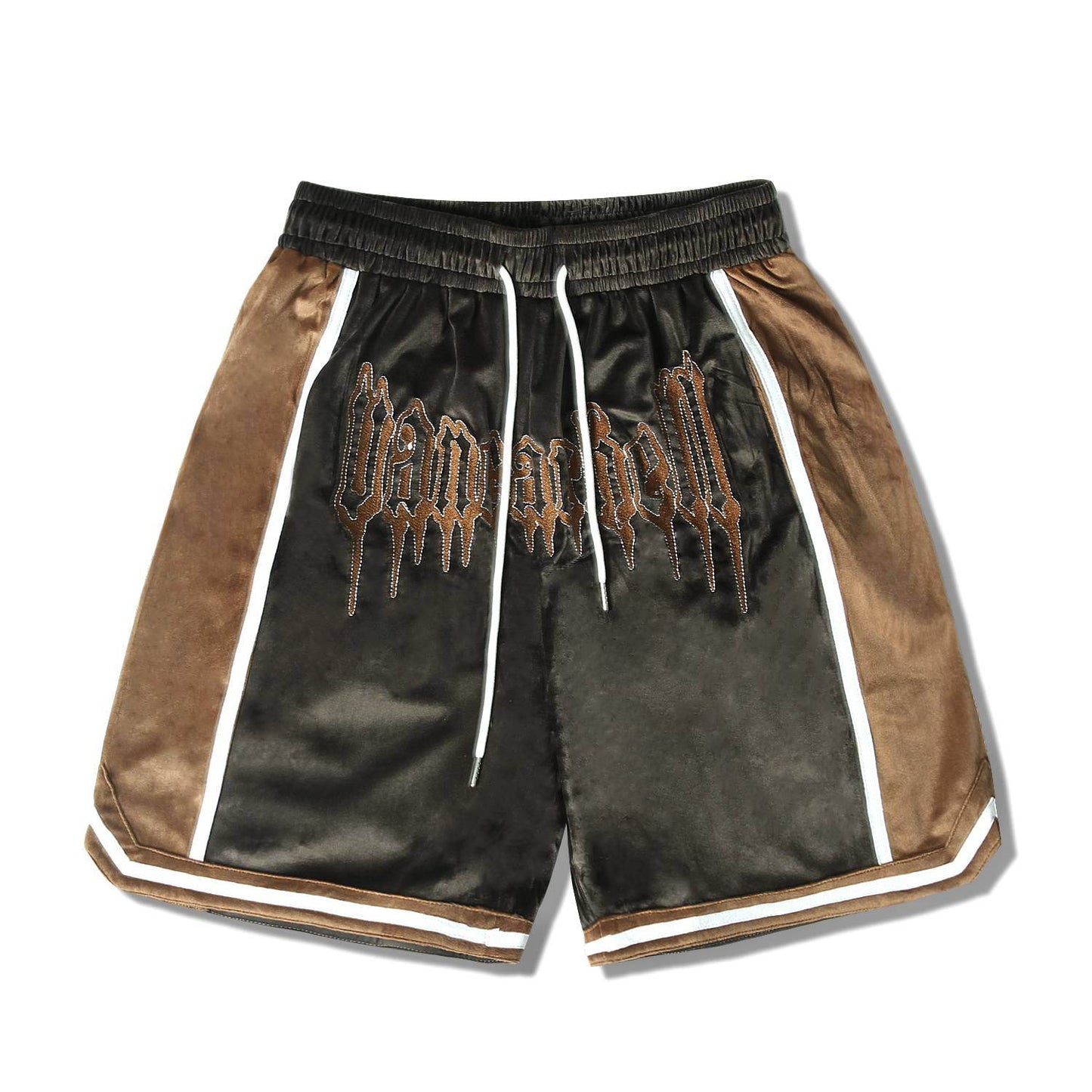 Men's Hip Hop Gold Velvet Embroidered High Street Shorts - Casual Shorts - Concordia Style Boutique