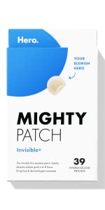 Mighty Patch™ Invisible+ patch from Hero Cosmetics - Daytime Hydrocolloid Acne Pimple Patches for Covering Zits and Blemishes, Ultra Thin Spot Stickers for Face and Skin, Vegan-friendly (39 Count) - Concordia Style Boutique