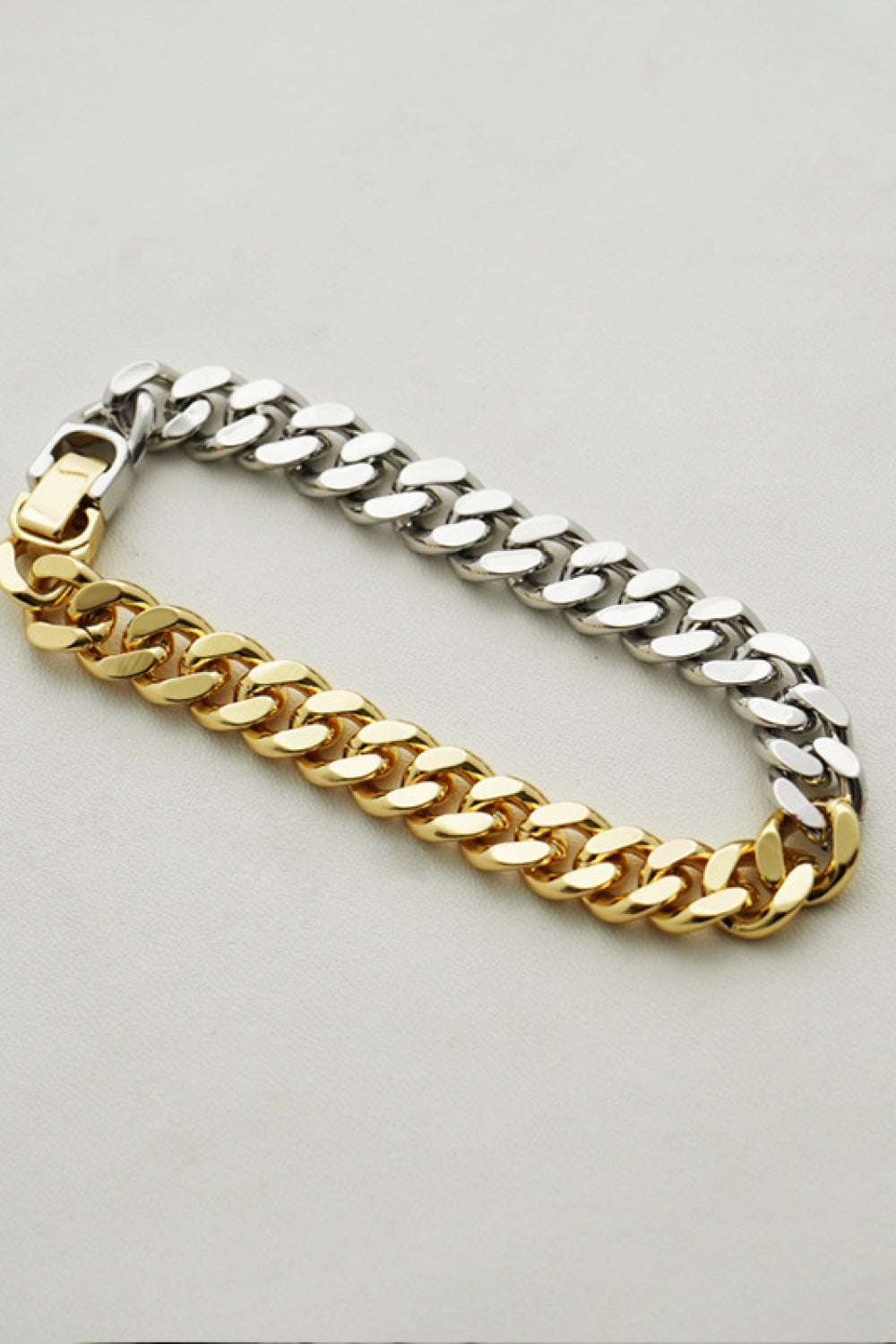Two-Tone Chunky Chain Bracelet - Premium bracelet from Trendsi - Just $14.34! Shop now at Concordia Style Boutique