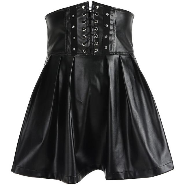 Leather Lace Up Skirt
