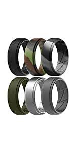ThunderFit Silicone Wedding Rings for Men, Breathable Step Edge 2 Layer - 10 mm Width - 2.3 mm Thick - Concordia Style Boutique