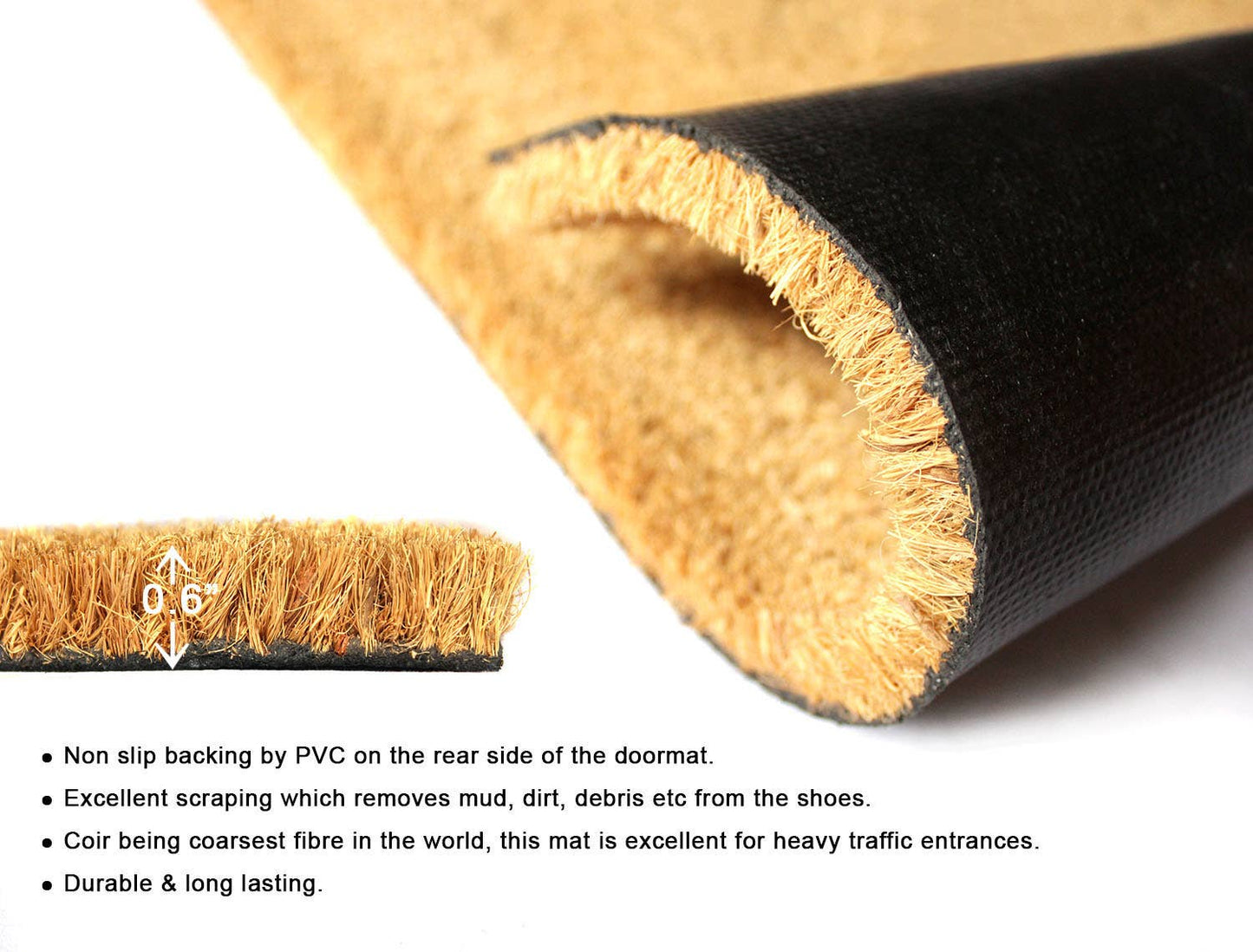 RugSmith Natural Machine Tufted Plain Doormat, 24" x 48"Heart - Premium Home Living & Improvement from RugSmith - Just $41.35! Shop now at Concordia Style Boutique