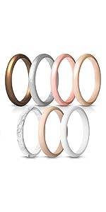 ThunderFit Silicone Wedding Rings for Men, Breathable Step Edge 2 Layer - 10 mm Width - 2.3 mm Thick - Concordia Style Boutique