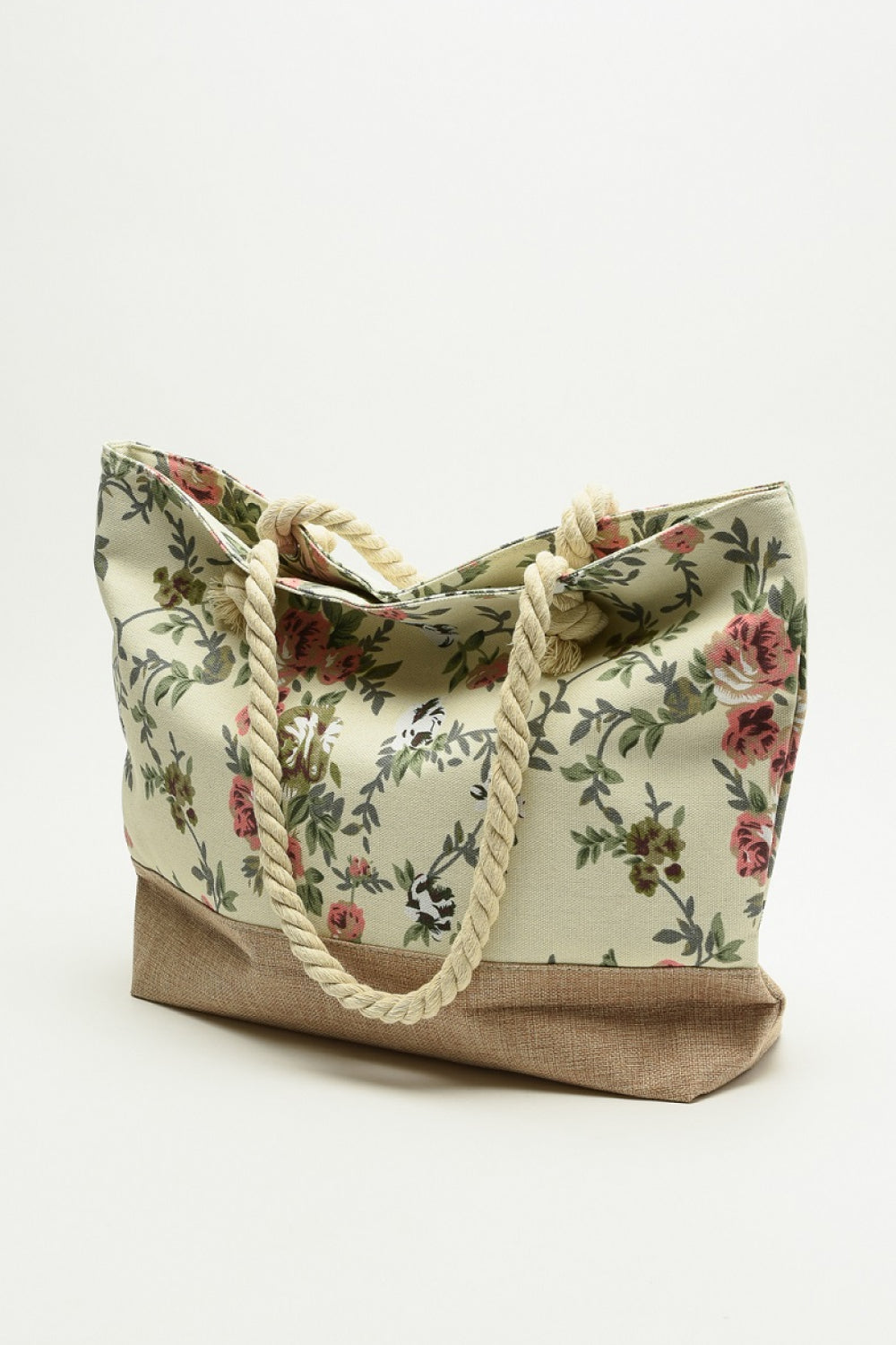 Justin Taylor Floral Rope Handle Tote - Premium from Trendsi - Just $14.14! Shop now at Concordia Style Boutique