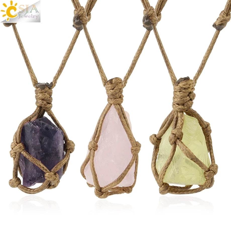 Natural Stone Rope Wrap Necklace - Concordia Style Boutique