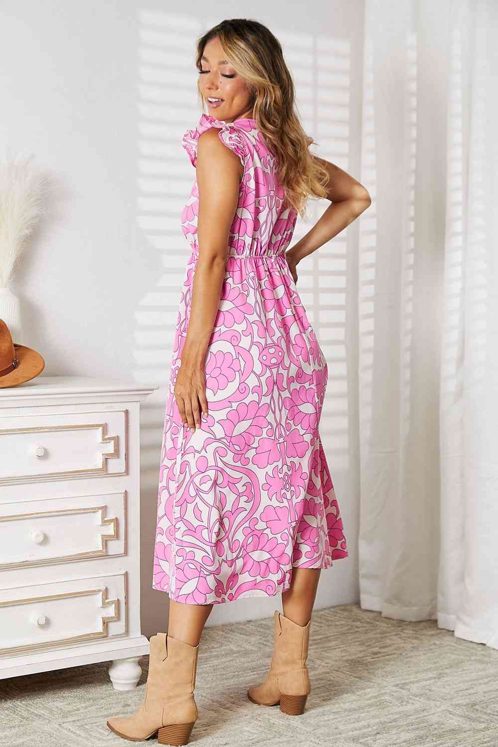 Double Take Floral V-Neck Cap Sleeve Dress - Premium Floral V-Neck Cap Sleeve Dress from Concordia Style Boutique - Just $23.64! Shop now at Concordia Style Boutique