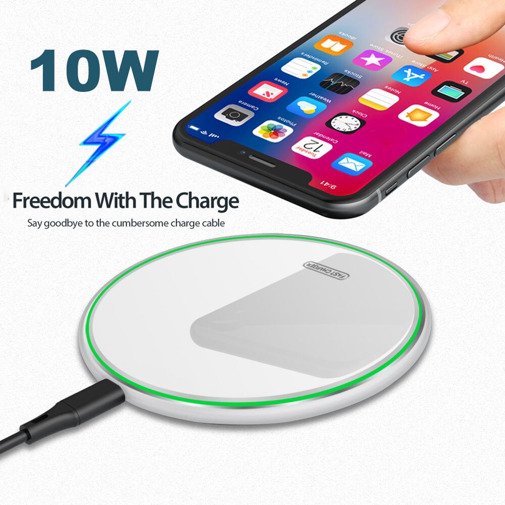 ROCK Metal 15W 10W Wireless Charger Mirror Fast Charging for iPhone 8 X XR XS Max Samsung S10 S9 Desktop Wireless Charger Pad - Premium from Concordia Style Boutique - Just $19.19! Shop now at Concordia Style Boutique