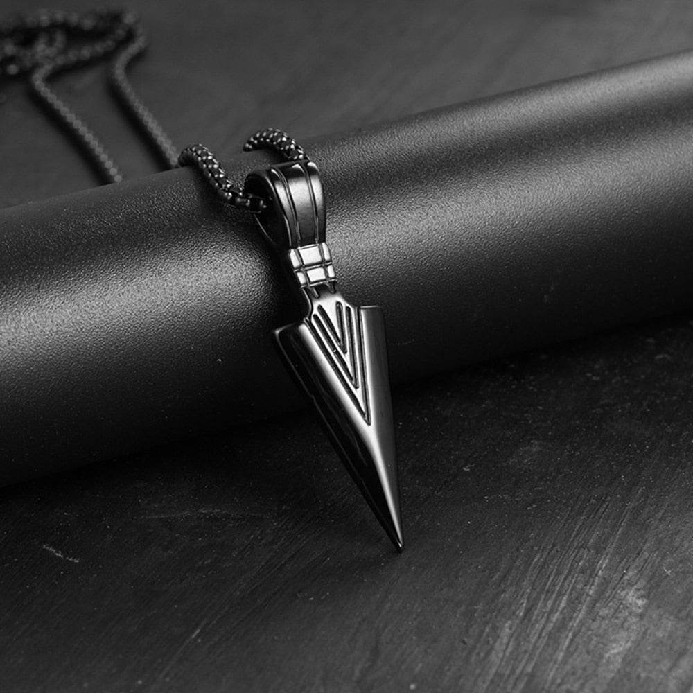 Fashion Arrow Necklace for Men - Black Metal Punk POP Cross Pendant Necklace - A Trendy Simple Fashion Accessory. - Concordia Style Boutique