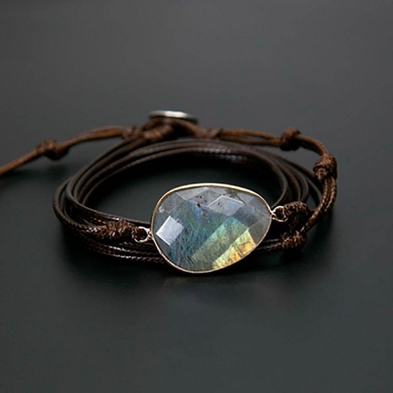 Rope Wrap Bracelet Natural Stones - Concordia Style Boutique