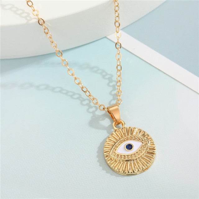 Crystal Turkish Evil Eye Necklace - Concordia Style Boutique