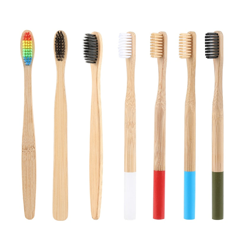 Eco-Friendly Natural Bamboo Charcoal Toothbrush Soft Bristle Wooden Handle Adult Teeth Clean Travel Tooth Brush - Concordia Style Boutique