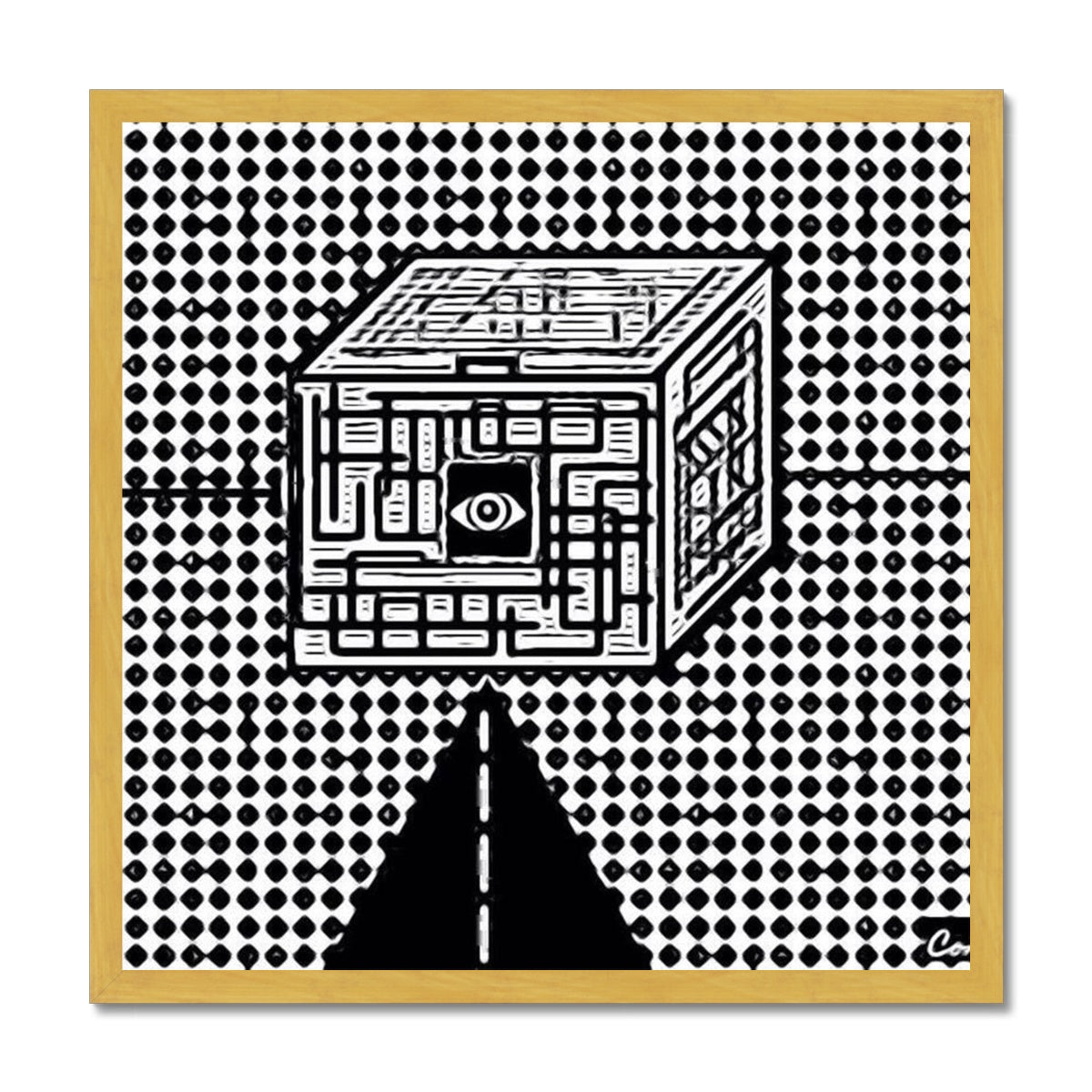 The Cube Antique Framed Print