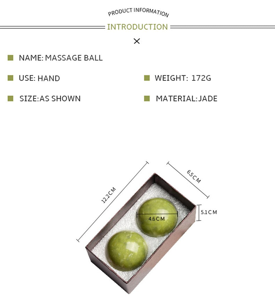 Natural Jade Stone Massage Balls (2 Pieces) - Concordia Style Boutique